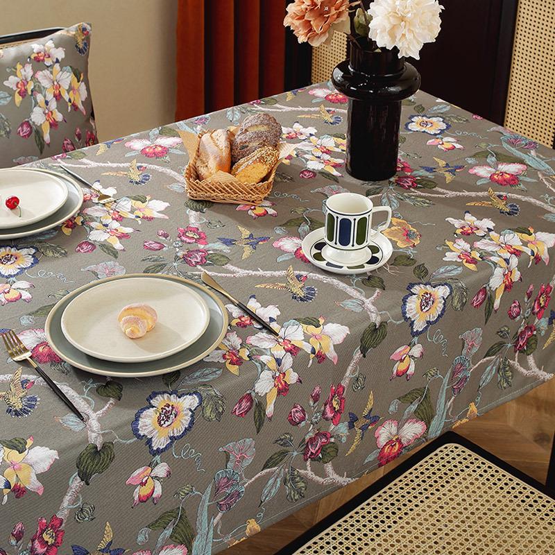 Flowers And Birds, High-End Sense Of Country Atmosphere, Dining Table Cloth, Coffee Table Cover Cloth, Retro Pastoral Round Table Cloth