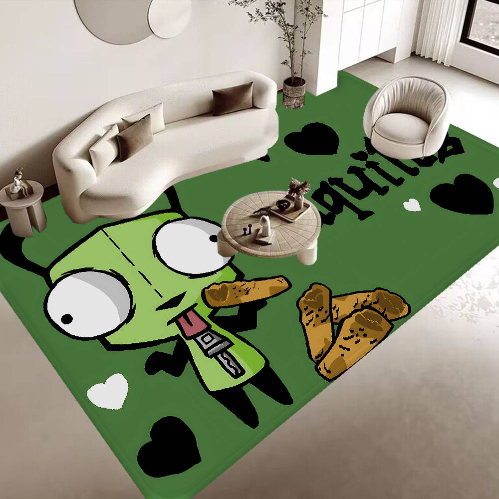 Invader Zim Cartoon Anime Floor Mat Floor Mat Rectangle Anti-slip Home Soft Badmat Front Door Indoor Outdoor Mat Welcome Doormat