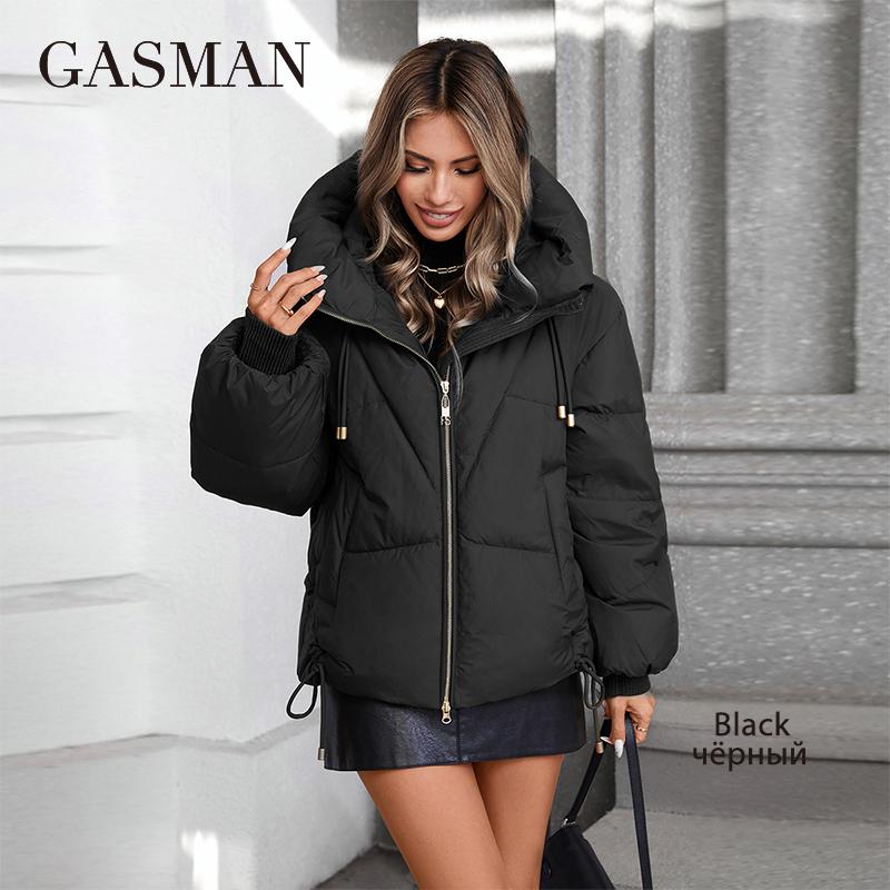 

GASMAN 2024 Новые пальто женские зимние пуховики классический дизайн молния флисовый карман женские элегантные парки 88578 L чёрный