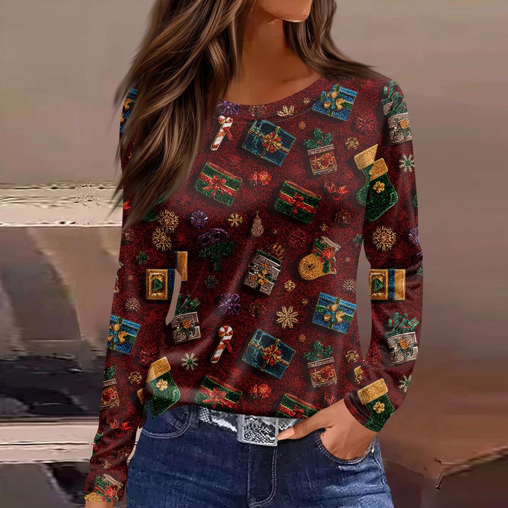 Womens's Fashion Casual Halloween Print V-neck Mid Length Pocket 3/4 Sleeve Top