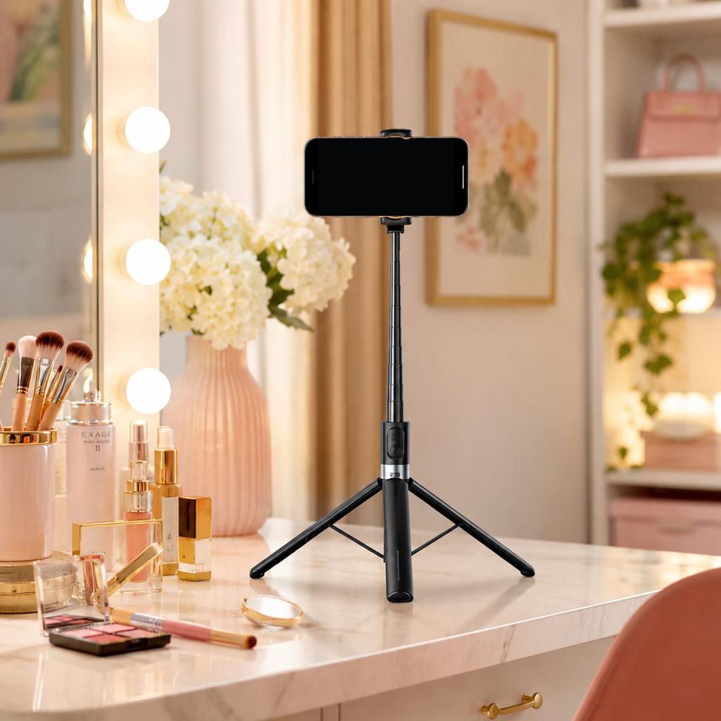 Selfiestick Statief voor Smartphone en Camera, Draagbaar Telefoon Statief Stand