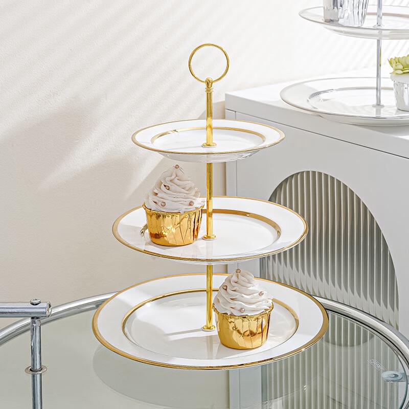 European Style 3-Tier Ceramic Dessert & Fruit Stand