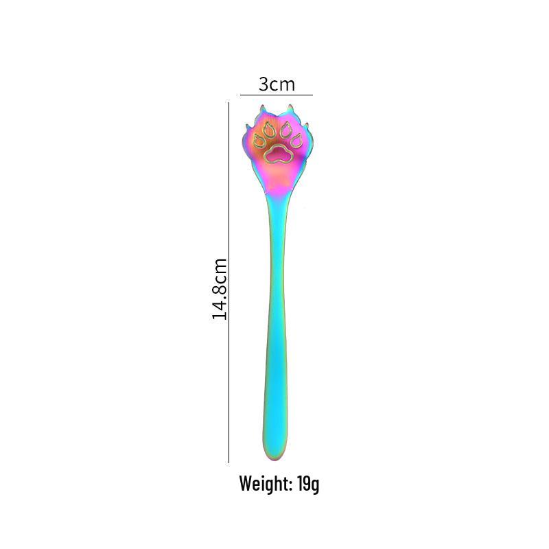 304 Stainless Steel Cat & Dog Paw Coffee Stirring Spoon - Creative Cartoon Gift Spoon