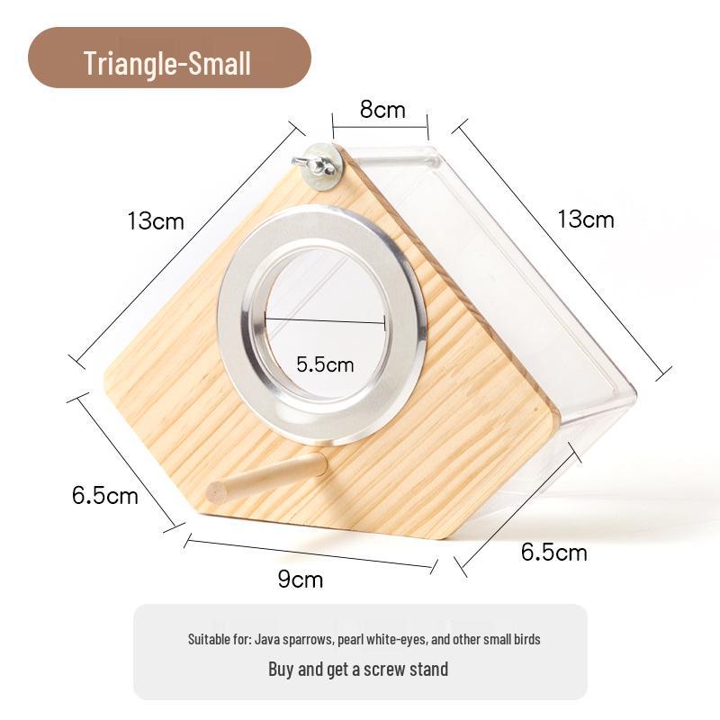 Jessie Transparent Birdhouse Budgie Lovebird Nest Cage Inside/Outside Breeding Box Supplies