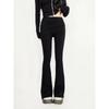 Womens Streetwear Tracksuit Set Fitted Hooded Zip Top High Waist Flare Pants Slim Fit Fall 2025