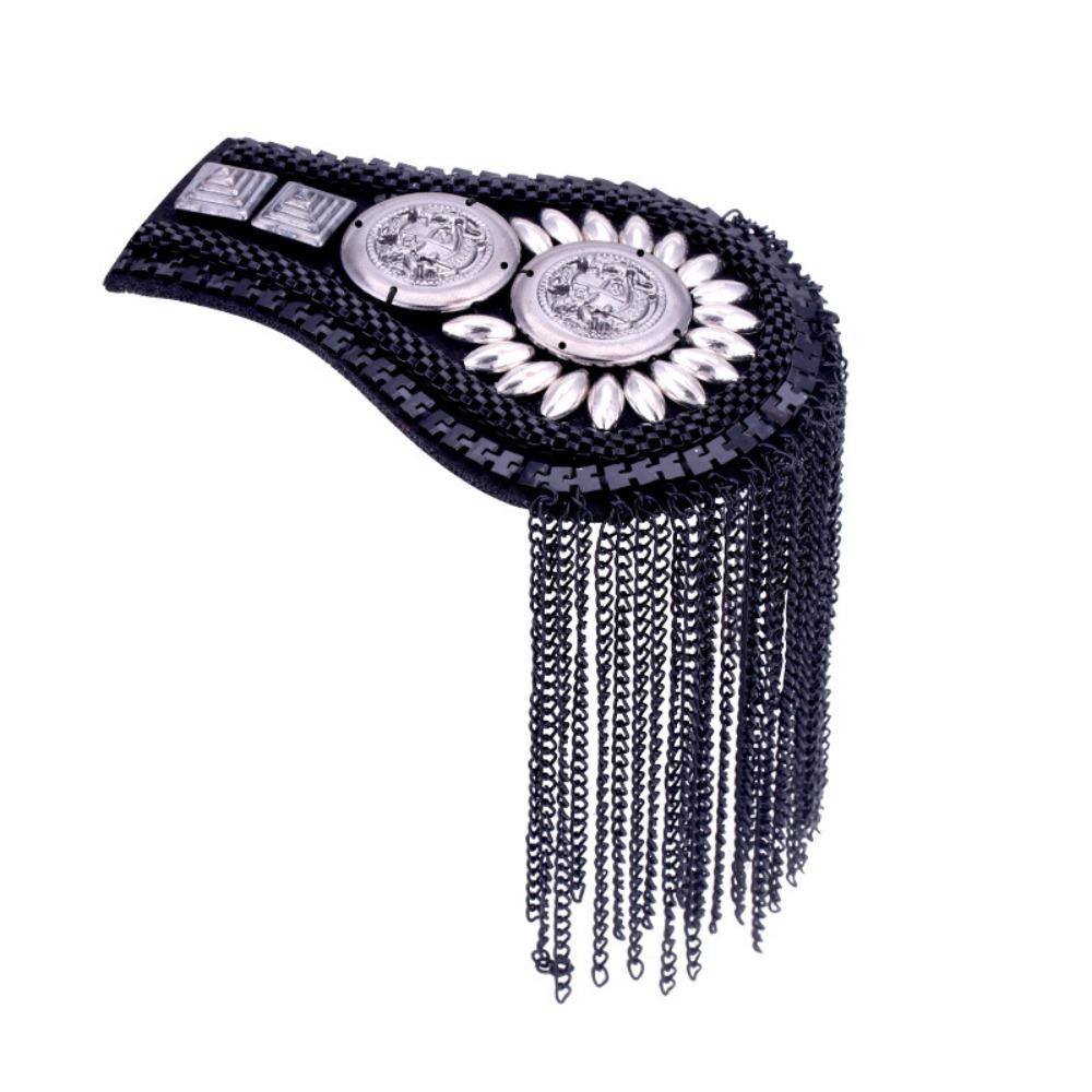 Metal Brooch Shoulder Board Zinc Zinc Alloy Jacket Vintage Brooch Tassel Chain Epaulettes  Party