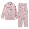 Unisex Japanischer Baumwollgaze Pyjama Set: Süße, dünne, langärmlige Homewear für alle Jahreszeiten.