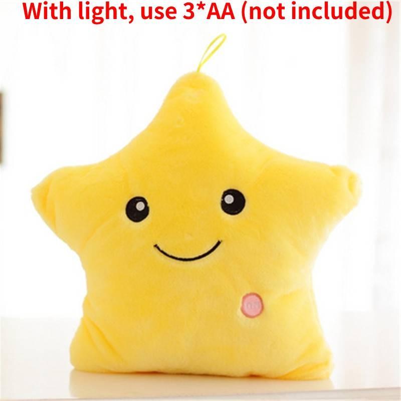 Colorful Illuminated Plush Pillows In Adorable Star Moon And Heart Shapes For Kids