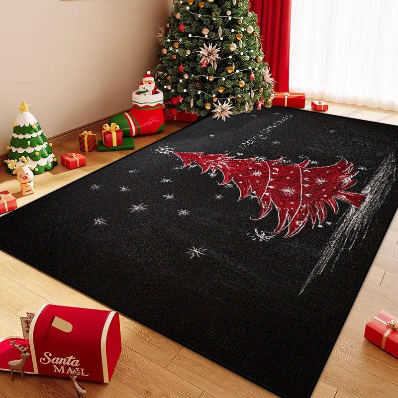 Christmas Collection Red Children's Room Decoration Carpet Non-slip Big Size Carpet Living Room Soft Easy Clean Sofa Table Mat
