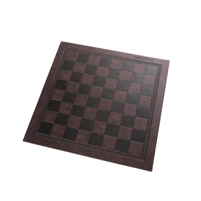 Design în relief din piele Jocuri internaționale de șah Covorașă Tabla de șah universală Cadou de aniversare Covor păpușă