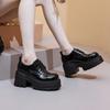 Brogue Women's Shoes 9cm Thick-soled Lace-up Loafers Female Comfortable and Height-enhancing Women High Heels