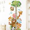 1PC Kindergarten Decoration Cartoon Growth Ruler Removable Height Ruler Nursery Decals Animal Waterproof Wall Stickers Kids Room
