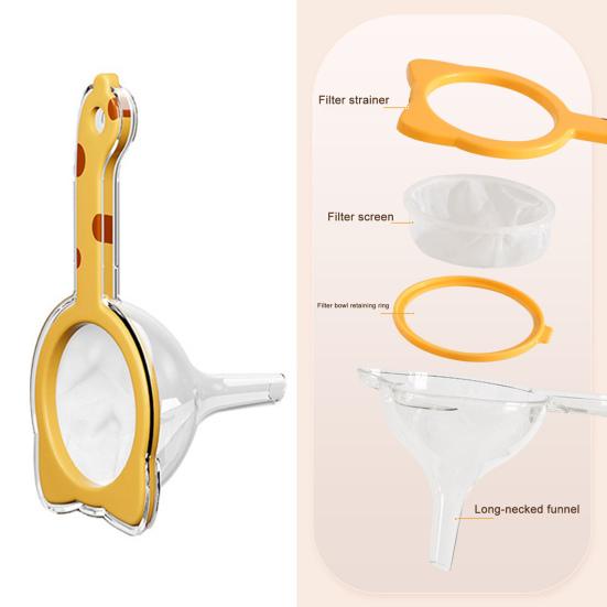Kitchen Filter Funnel with Detachable Filter Wide Mouth Food Strainer for Oil & Liquid Pouring Easy-Grip Handle Home Cooking Helper