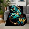 "Golden Butterfly Frame Wall Art Decor"Blanket Flannel Throw Blanket for Sofa, Bed, Travel, Camping, Office