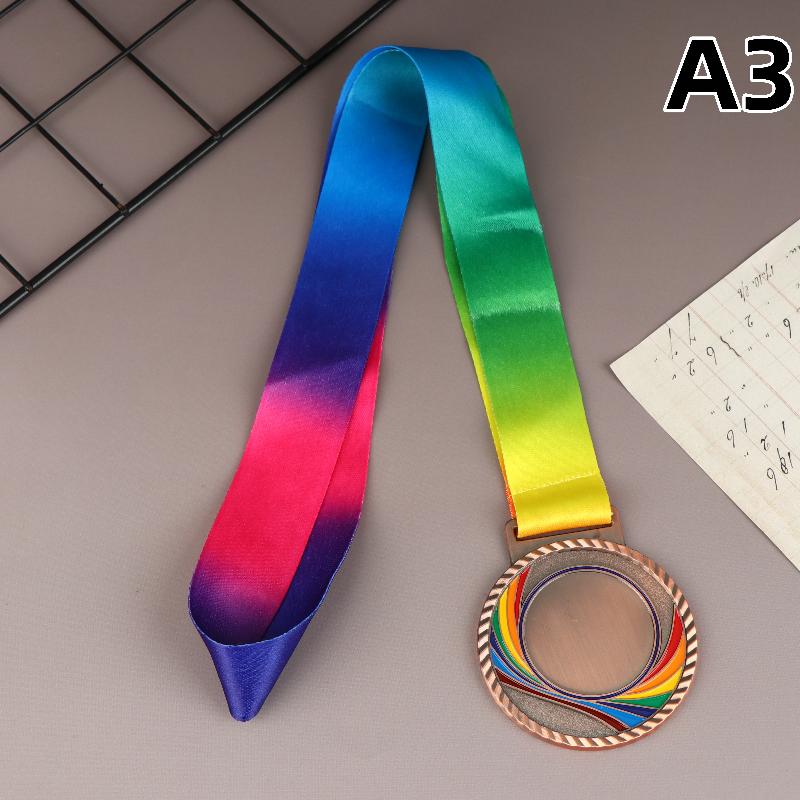 

Металлические наградные медали с шейной лентой Золотой Серебряный Бронзовый стиль для спорта, учебы или любого соревнования Диаметр