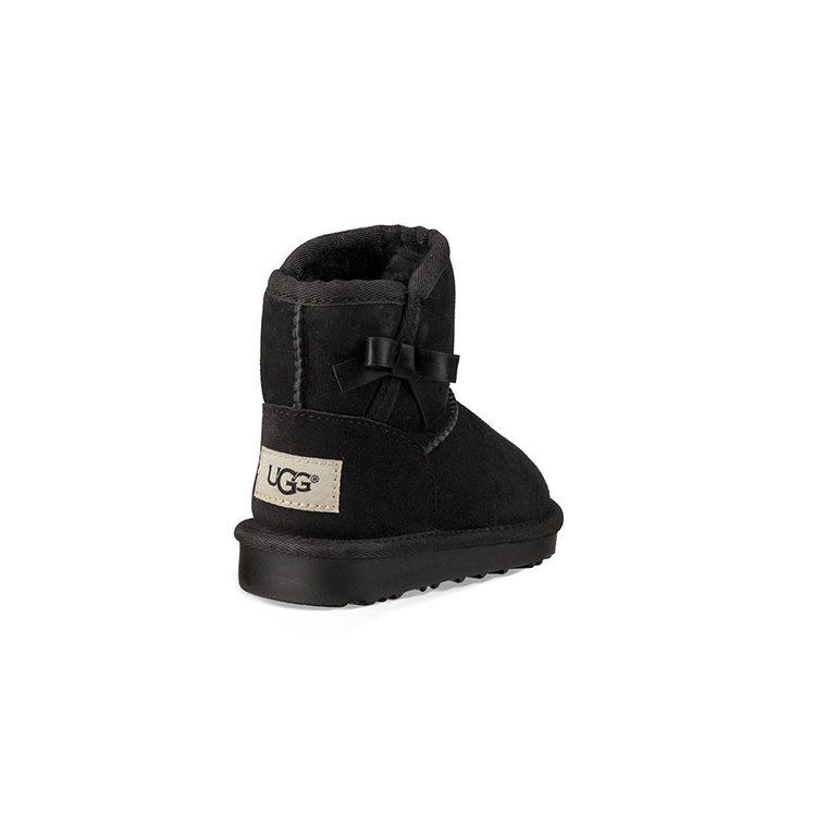 UGG Classic Heritage Entry Cow Split Leather Fleece Lined Snow Boots Kids' Boots Black Children Aged 3 7 Years Old 1118888T-BLK