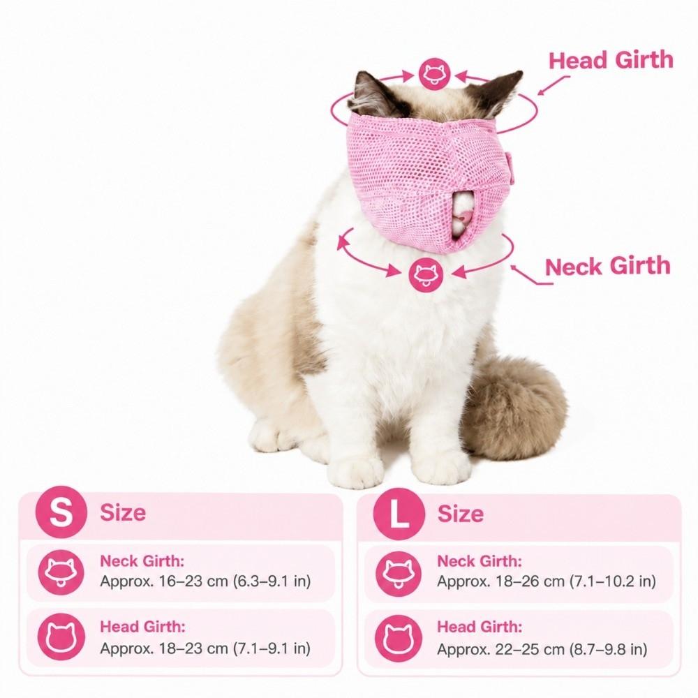 Adjustable Cat Muzzle Breathable Cat Muzzle Mask Practical Bite Resistance Muzzle Grooming