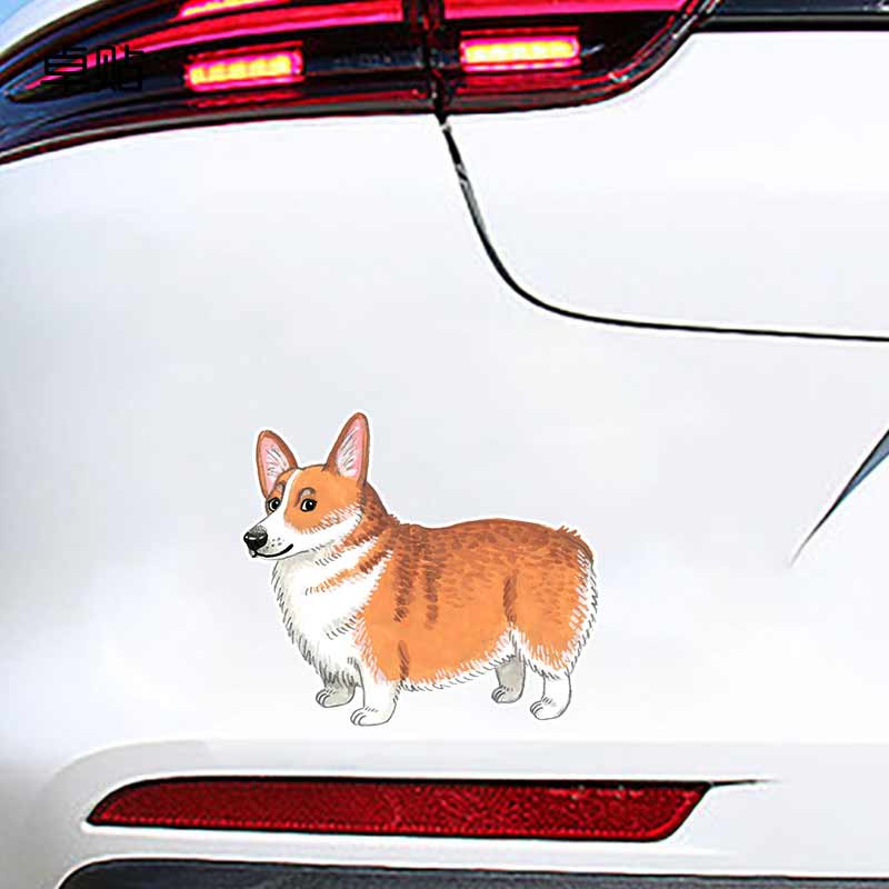 Corgi Pet Dog Car Stickers Waterproof Vinyl Decals Auto Body Window Bumper Decor Motorcycle Helmet Stickers TM207