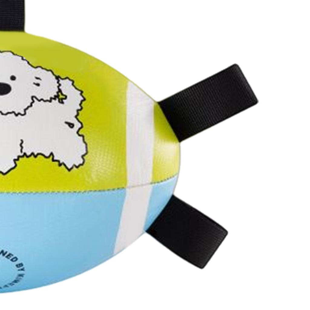 Football Dog Toy Interactive Sports Ball With Straps PU Leather Outdoor Dog Toys For Small Medium Large Breed Puppy Gum Health