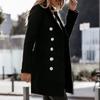 Women's  And Winter Long-Sleeved Suit Collar Double-Breasted Neko Jacket