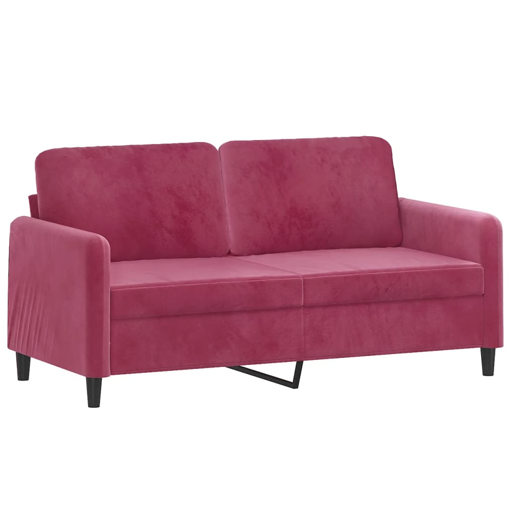 2 piece sofa set burgundy velvet