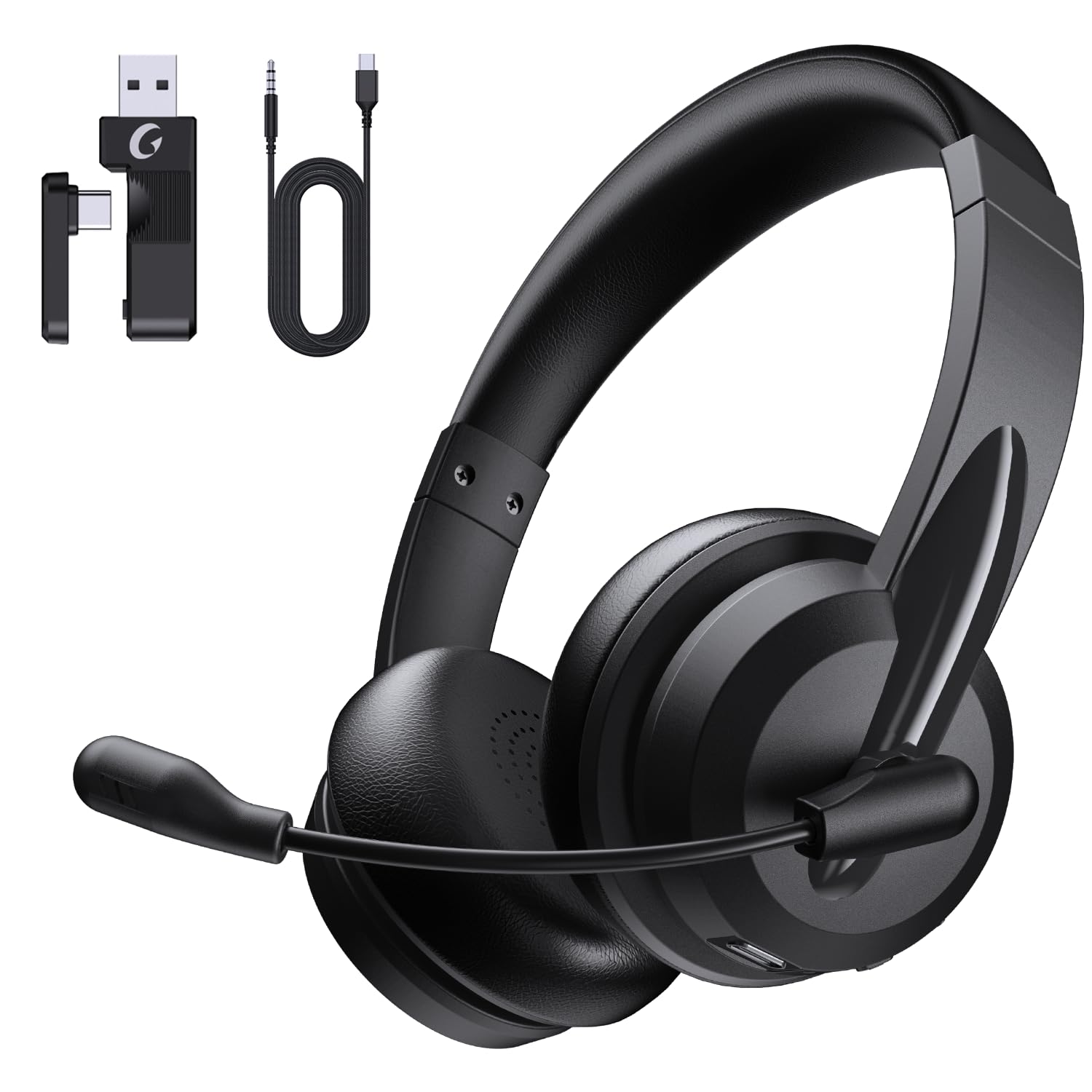 

Masajoy Spark 06 Wireless Headset with Bluetooth and Wired with Mic Mute Compatible with Online Working from Call and PCs Compatible with and Teams чорний
