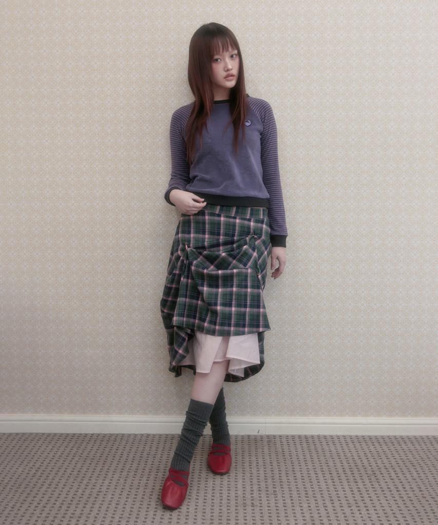 Aiiiai Pin-Up Check Layered Skirt