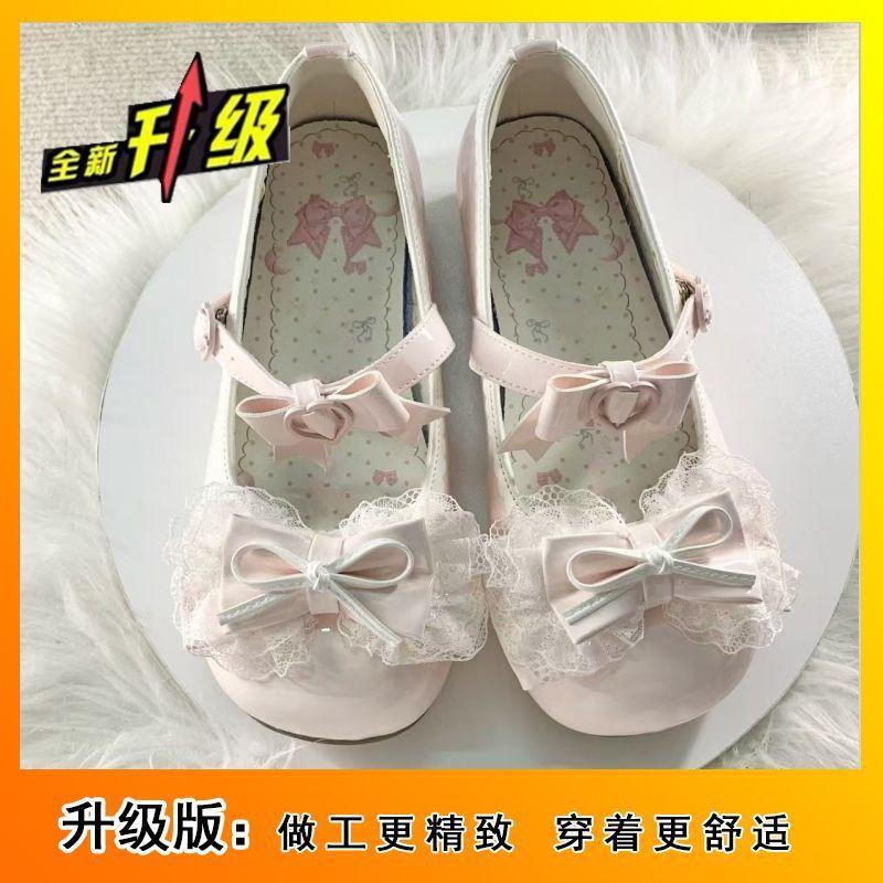 Round head small leather shoes Japanese round head bow lo student versatile single shoes 2025 summer and autumn new Lolita low heel