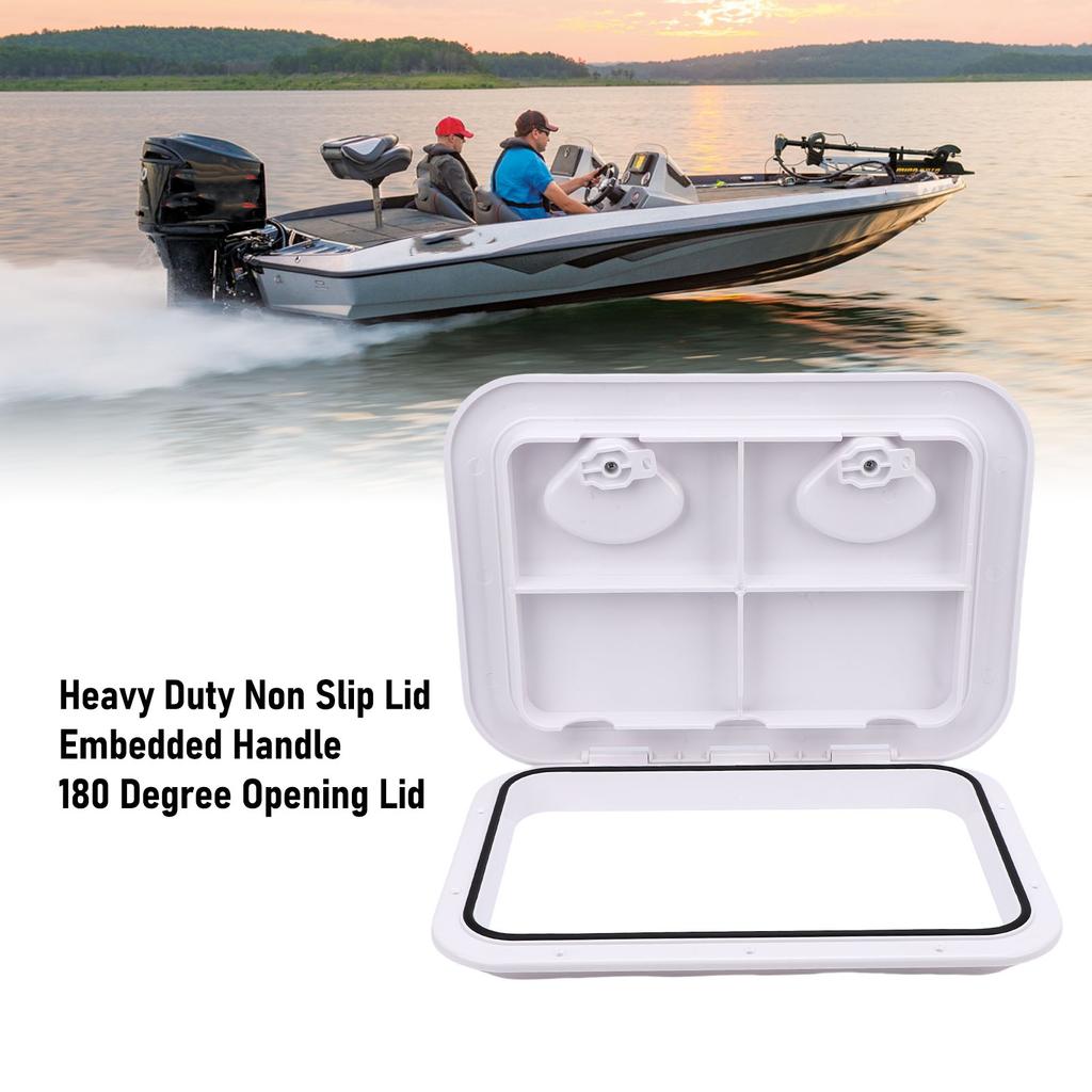 Marine Deck Access Hatch 17.3x12.4in 180° Openning Heavy Duty Non Slip Rectangular Boat Deck Hatch Lid Marine Deck Access Hatch
