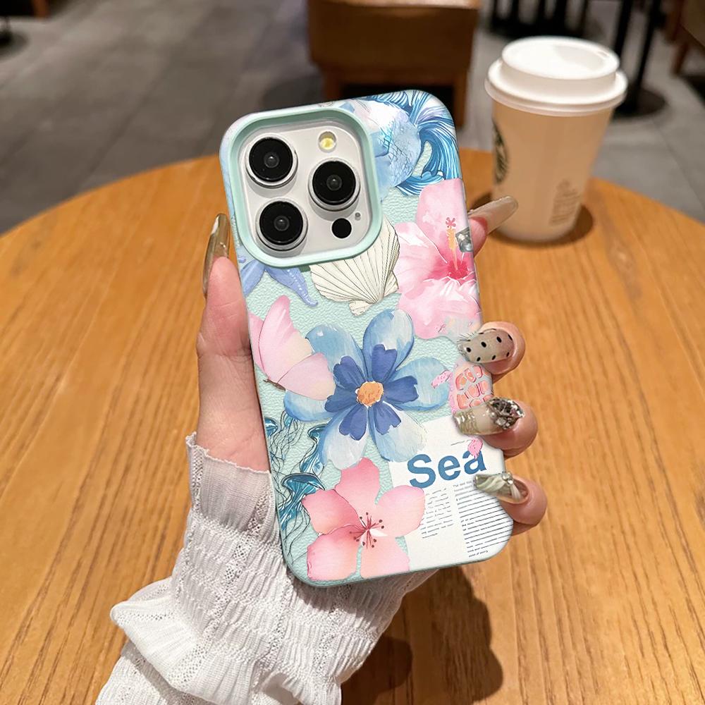 

Forest Floral Pattern Phone Case For Iphone 17 17E 16E 13 Plus 14 Pro Max 12 11 15 16 Transparent Smooth Anti-Drop Cover Coque iphone 15 Plus зелёный