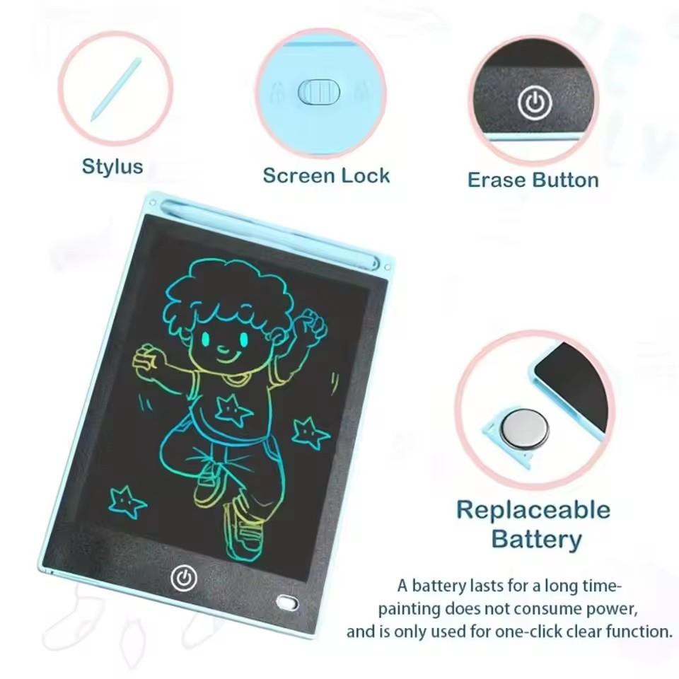 8,5 Zoll LCD Zeichenbrett Tragbares wiederverwendbares LCD Schreibtablett Löschbar mit Batterie Elektronisches Tablett Board Geburtstagsgeschenk