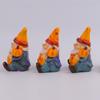 Cute Halloween Gnome Pumpkin Statues with Light Resin Crafts Pumpkin Old Men Statue Realistic Funny Halloween Ornaments