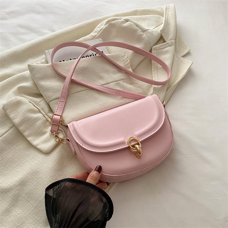 Trendy French Style Chic Saddle Bag For Women With Elegant Pu Material Design