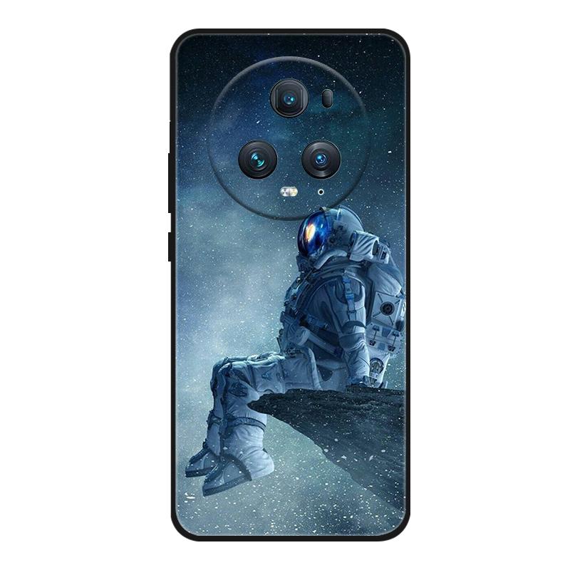 Funda For Honor Magic 5 Pro Phone Case Cute Cartoon Cat Black Silicone Soft Back Cover Case For Honor Magic5 Pro Case PGT-AN10