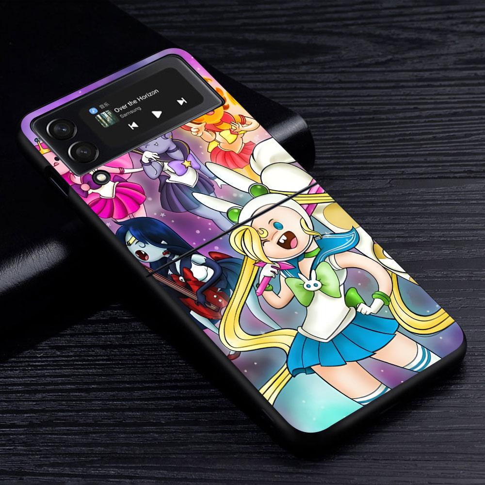 Fionna & Cake Case for Samsung Galaxy Z Flip4 Flip3 5G PC Hard Cell Phone Shell Z Flip 4 3 Black Coque Zflip4 Zflip3 Cover