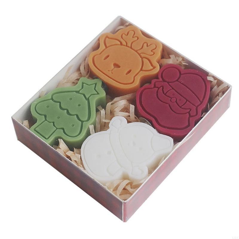 

4Pcs/set Christmas Set Lovely Snowman Scented Gingerbreads Man Fragrant Tabletop Decorations X3UC