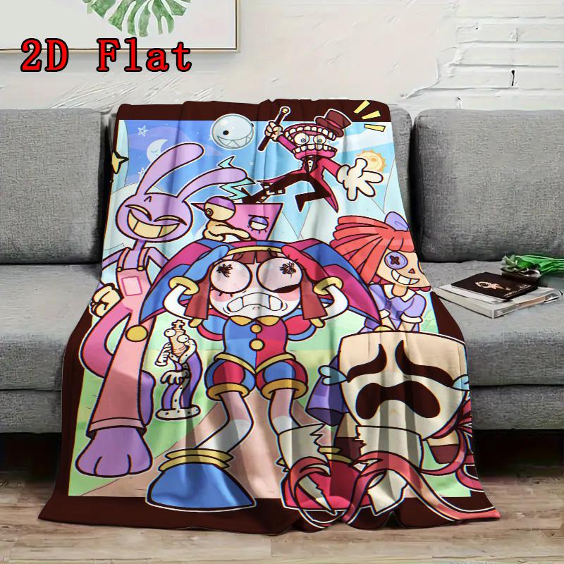 The Amazing Digital Circus 2D Flat Pattern Flannel Blanket High quality All Seasons Warmth and Comfort Perfect for Christmas Gifts.DMT0925033