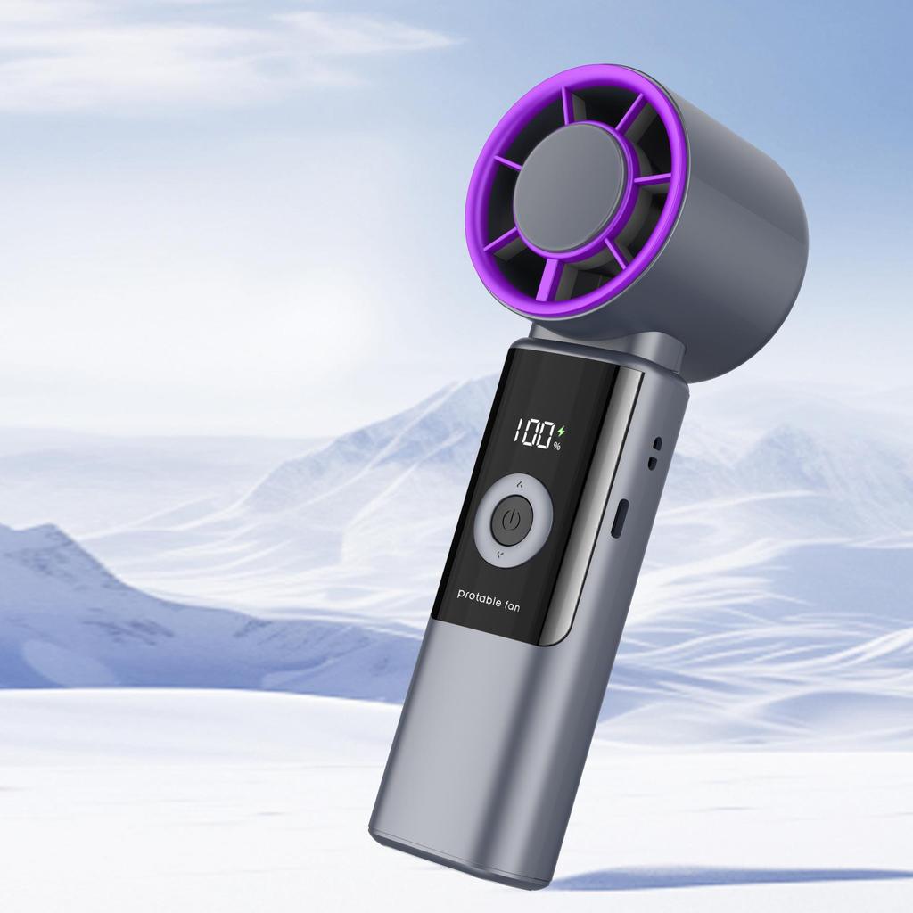 Portable Foldable Mini Handheld Fan with High-Speed Turbine and Semiconductor Cooling for 2026 Outdoor Use