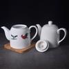 Large Ceramic White Teapot - Creative Persimmon Design for Home & Restaurant
