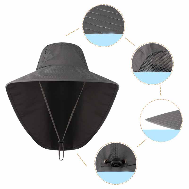 Outdoor Fisherman's Hat Men's and Women's Summer Sun Protection Quick Drying Hat UV Protection Sun Shading Breathable Fishing Hat Mountaineering Hat
