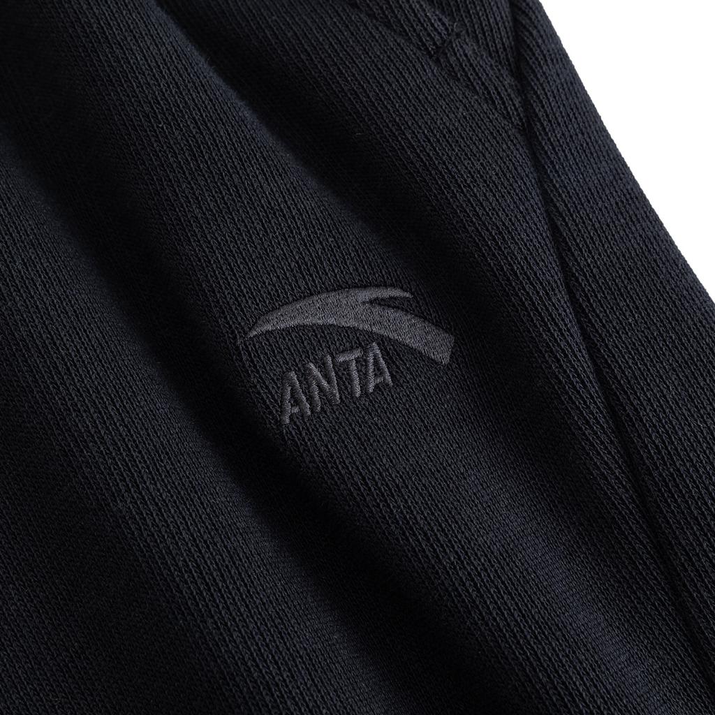 Anta Lifestyle Series Womens Long Pants 2025 Knitted Sports Pants Women Bottoms Basic-Black 962548305-4