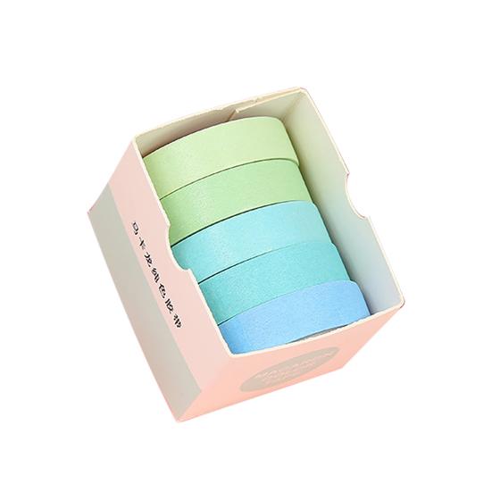 5 Rolls/Set Tape Stylish Bright-colored Washi Exquisite Wide Application Scrapbooking Tape for Handicraft