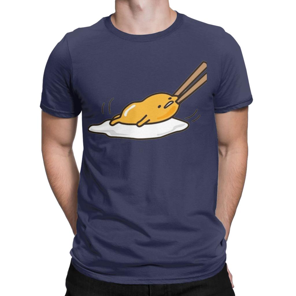 Pull Egg Gudetama Cute T-Shirt Men Vintage Cotton Tee Shirt Crew Neck Short Sleeve T Shirts New Arrival Clothes