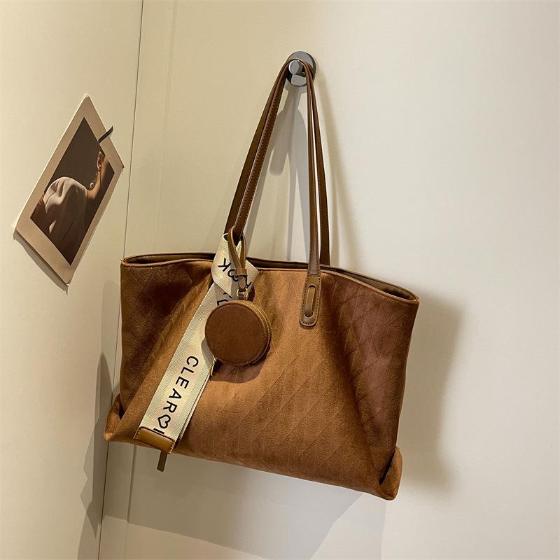 Retro bag women's large capacity 2025 new high-end versatile casual shoulder work tote bag