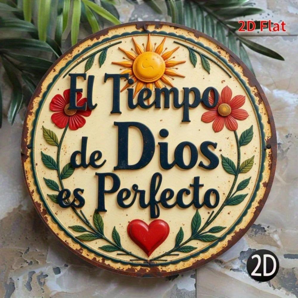 Vintage Round Iron Tin Sign Inspirational Wall Art Rustic Home Decor Gift Kitchen Office Garden
