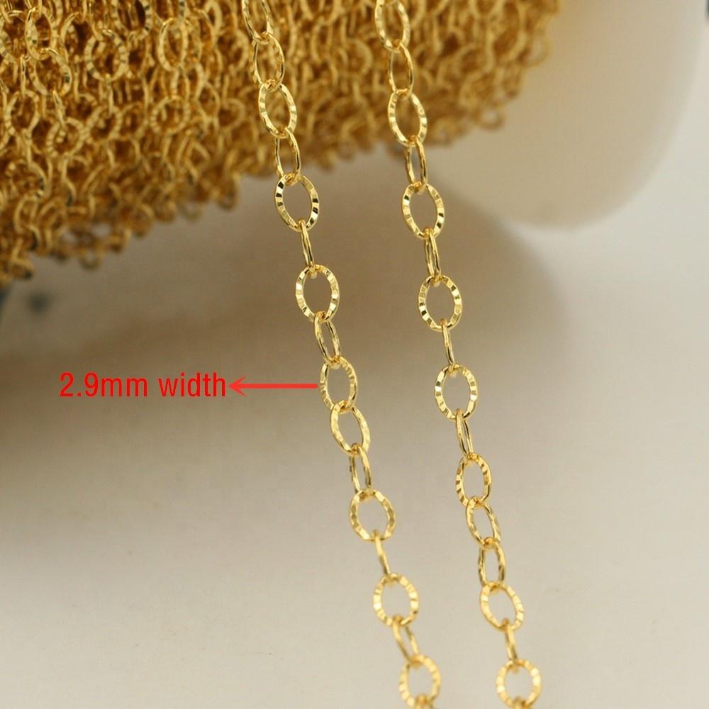 New Patterned Cable Bulk Chain 2.9mm for DIY Jewelry Making Genuine 14K Gold Filled Chain