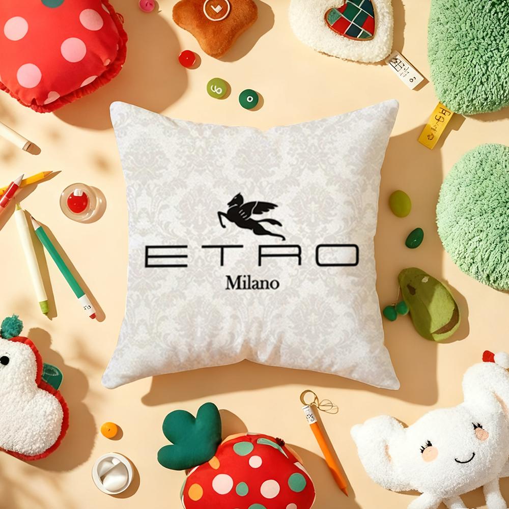 Light Luxury Fashion EETROo Cushion Cover Plush Fabric Soft DoubleSided Printed Sofa Warm Winter Home Gift Pillow Cover