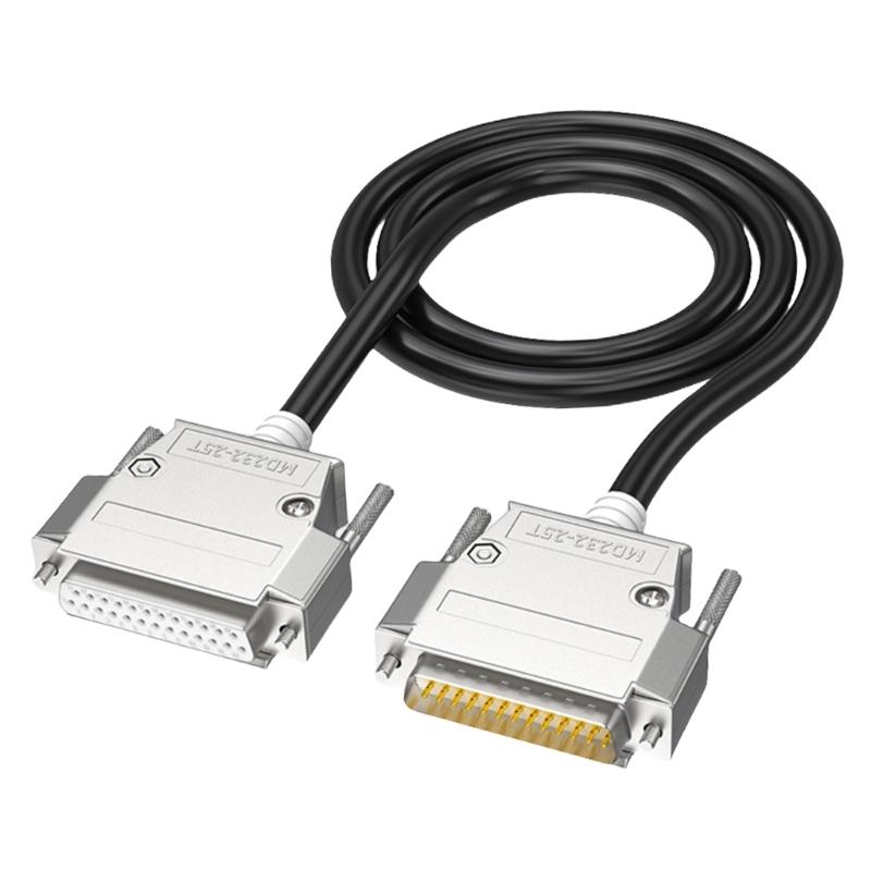 DB25 RS232 Extension Cable Double Shielding 26AWG Parallel Port Serial Port Cable Printer Data Cable Black