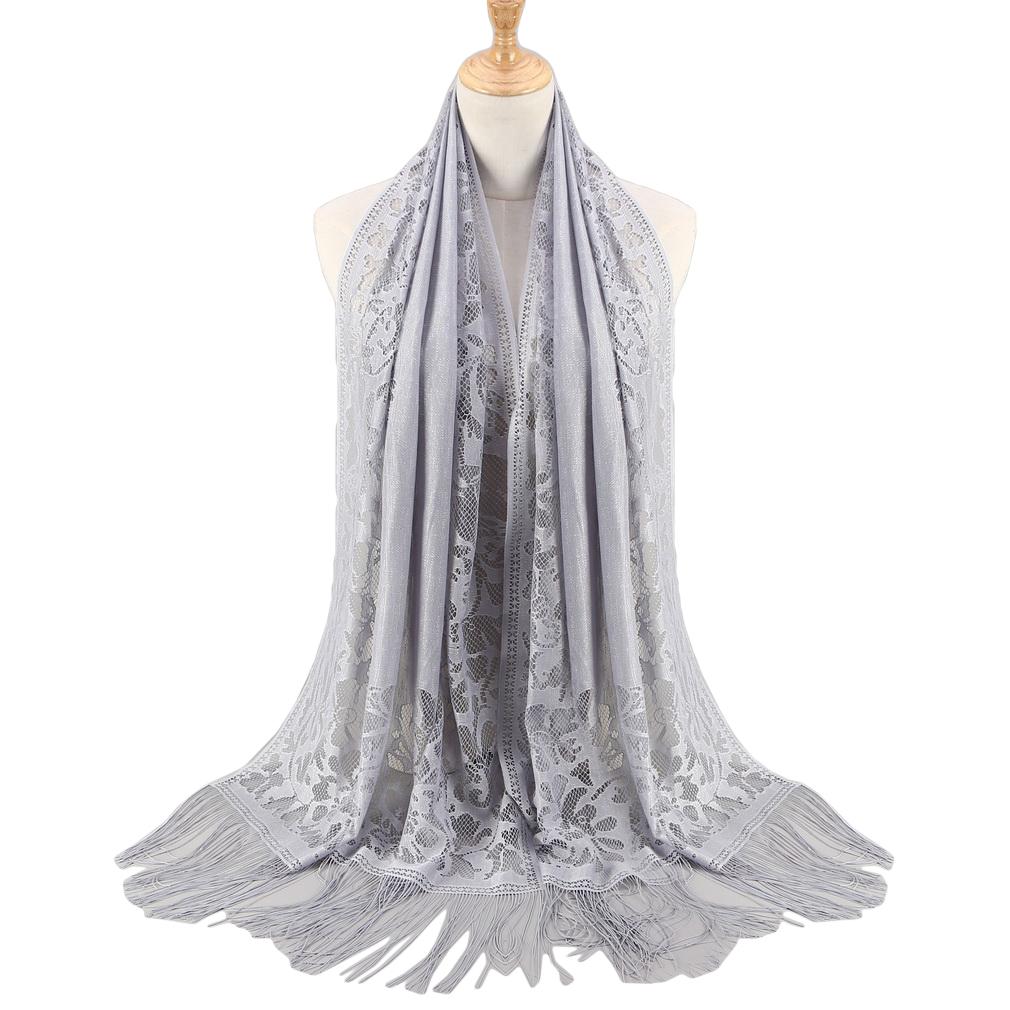 60x170cm Lace Fringe Hijab, Headscarf Shawl for Women