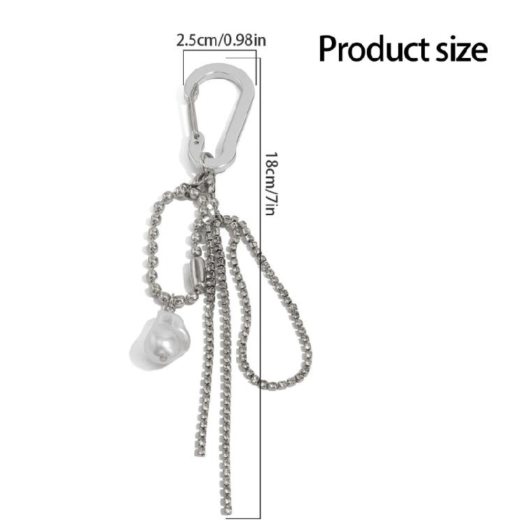 Baroque Pearls Inspired Key Ring With Quick Release Alloy Hook Decorative Bag Charm Travel Companion